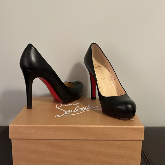 Christian Louboutin Black Bruges Platform Heel size 37 - Picture 1 of 17
